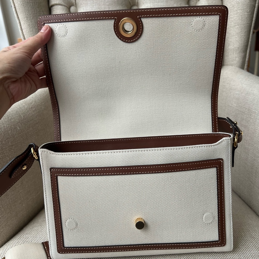 Authentic Brand New Burberry note horseferry print canvas& leather crossbody bag - Picture 11 of 12